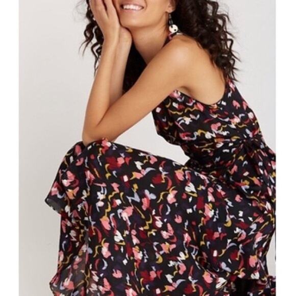 A.L.C. Roslyn Silk Floral Asymmetrical Wrap Dress Size 4 - Picture 3 of 10